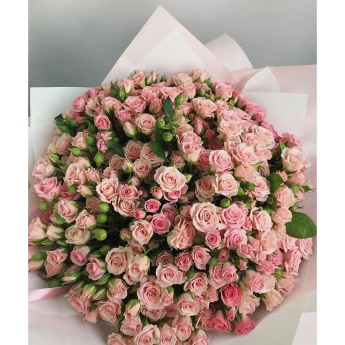 Купить на заказ Букет из 101 кремовой кустовой розы с доставкой в Степняке