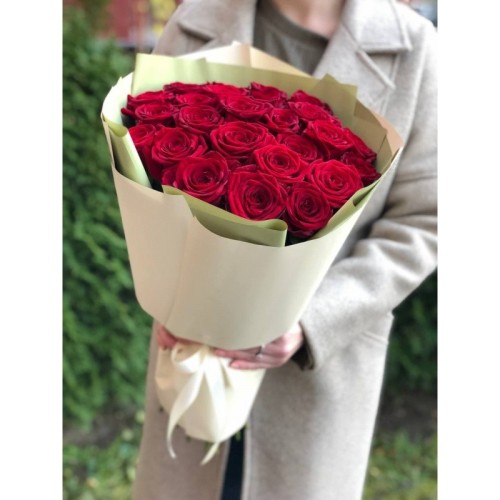 Купить на заказ Букет из 21 красной розы с доставкой в Степняке