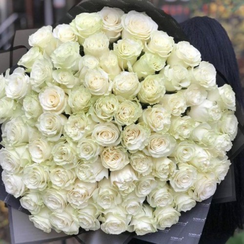 Купить на заказ Букет из 75 белых роз с доставкой в Степняке