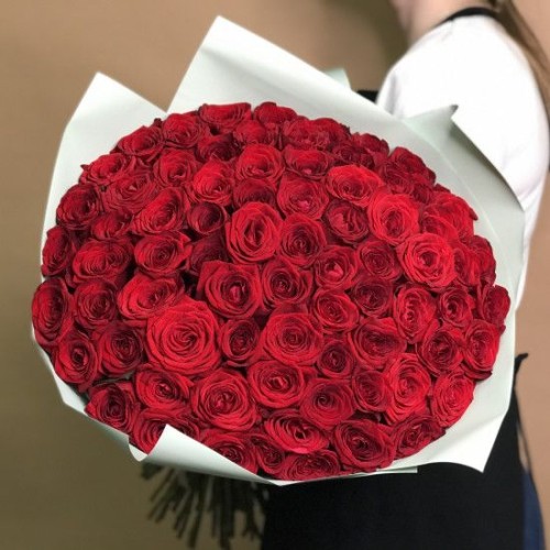 Купить на заказ Букет из 75 красных роз с доставкой в Степняке